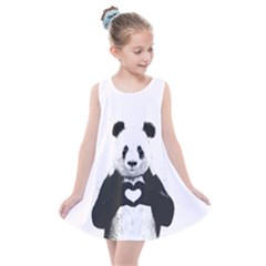 Panda Love Heart Kids  Summer Dress