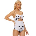 Panda Love Heart Knot Front One-Piece Swimsuit View3