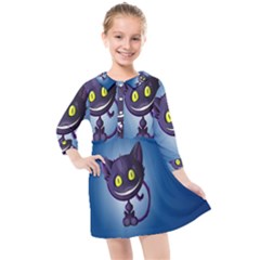 Cats Funny Kids  Quarter Sleeve Shirt Dress by Ket1n9