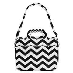 Black And White Chevron Macbook Pro 13  Shoulder Laptop Bag 