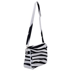 White Tiger Skin Shoulder Bag With Back Zipper