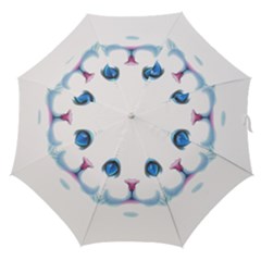 Cute White Cat Blue Eyes Face Straight Umbrellas by Ket1n9