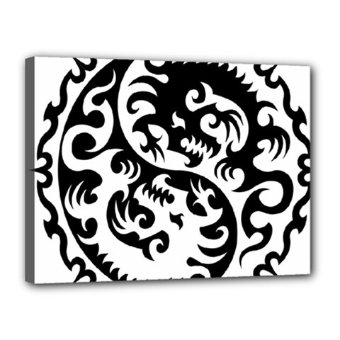 Ying Yang Tattoo Canvas 16  X 12  (stretched) by Ket1n9