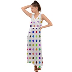 Circle Pattern(1) V-neck Chiffon Maxi Dress by Ket1n9