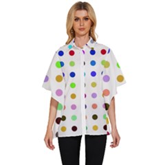 Circle Pattern(1) Women s Batwing Button Up Shirt