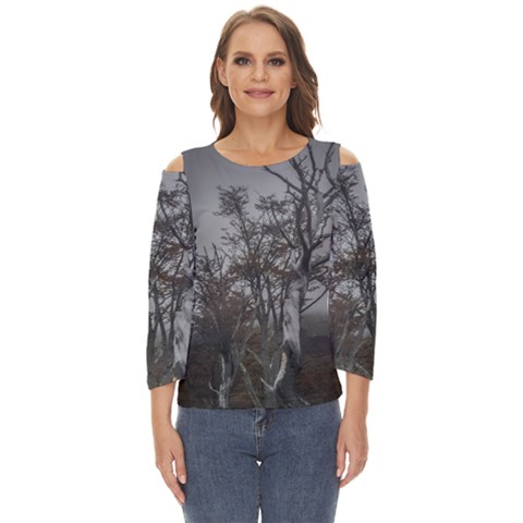 Nature s Resilience: Tierra Del Fuego Forest, Argentina Cut Out Wide Sleeve Top by dflcprintsclothing