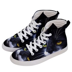 Face Black Cat Men s Hi-top Skate Sneakers by Ket1n9