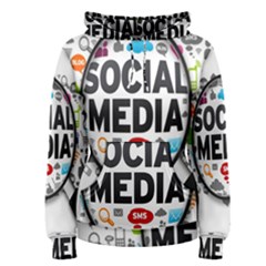 Social Media Computer Internet Typography Text Poster Women s Pullover Hoodie by Ket1n9