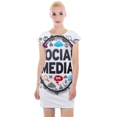 Social Media Computer Internet Typography Text Poster Cap Sleeve Bodycon Dress by Ket1n9