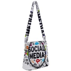 Social Media Computer Internet Typography Text Poster Zipper Messenger Bag