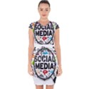 Social Media Computer Internet Typography Text Poster Capsleeve Drawstring Dress  View1