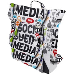 Social Media Computer Internet Typography Text Poster Buckle Up Backpack