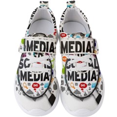 Social Media Computer Internet Typography Text Poster Men s Velcro Strap Shoes by Ket1n9