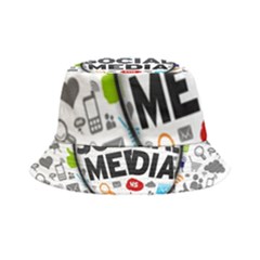 Social Media Computer Internet Typography Text Poster Inside Out Bucket Hat by Ket1n9