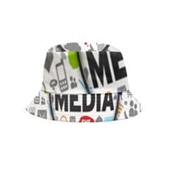 Social Media Computer Internet Typography Text Poster Inside Out Bucket Hat (kids) by Ket1n9