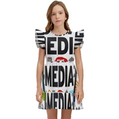 Social Media Computer Internet Typography Text Poster Kids  Winged Sleeve Dress by Ket1n9