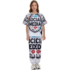 Social Media Computer Internet Typography Text Poster Kids  T-Shirt and Pants Sports Set