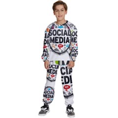 Social Media Computer Internet Typography Text Poster Kids  Sweatshirt set