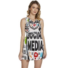 Social Media Computer Internet Typography Text Poster Sleeveless High Waist Mini Dress by Ket1n9