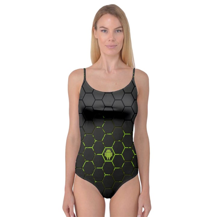 Green Android Honeycomb Gree Camisole Leotard 
