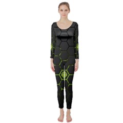 Green Android Honeycomb Gree Long Sleeve Catsuit