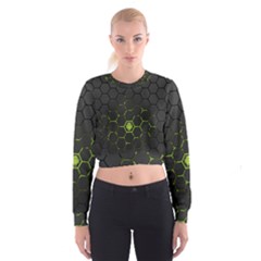 Green Android Honeycomb Gree Cropped Sweatshirt by Ket1n9