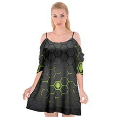 Green Android Honeycomb Gree Cutout Spaghetti Strap Chiffon Dress by Ket1n9