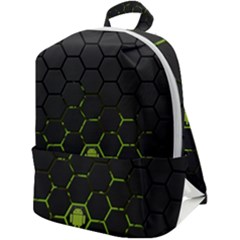 Green Android Honeycomb Gree Zip Up Backpack by Ket1n9