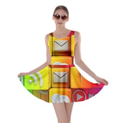 Colorful 3d Social Media Skater Dress by Ket1n9