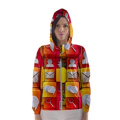 Colorful 3d Social Media Women s Hooded Windbreaker by Ket1n9