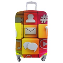 Colorful 3d Social Media Luggage Cover (medium) by Ket1n9