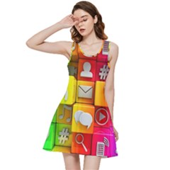 Colorful 3d Social Media Inside Out Racerback Dress