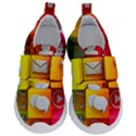 Colorful 3d Social Media Kids  Velcro No Lace Shoes View1