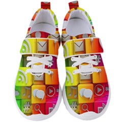 Colorful 3d Social Media Women s Velcro Strap Shoes by Ket1n9