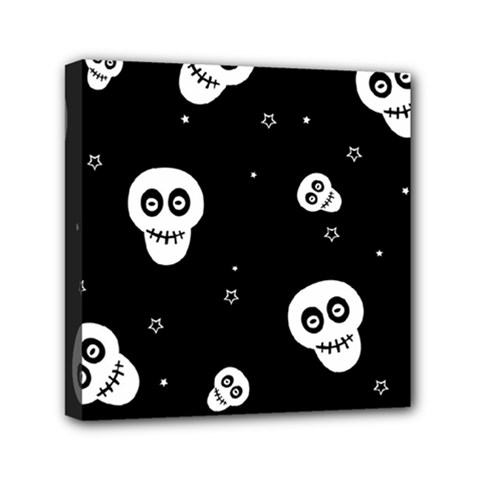 Skull Pattern Mini Canvas 6  X 6  (stretched) by Ket1n9