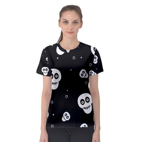 Skull Pattern Women s Sport Mesh T-shirt by Ket1n9