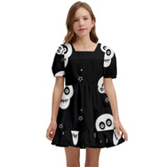 Skull Pattern Kids  Short Sleeve Dolly Dress by Ket1n9