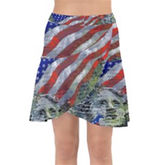 Usa United States Of America Images Independence Day Wrap Front Skirt by Ket1n9