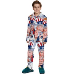 United States Of America Images Independence Day Kids  Long Sleeve Velvet Pajamas Set by Ket1n9