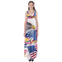 Independence Day United States Of America Empire Waist Maxi Dress by Ket1n9