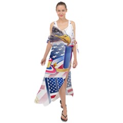 United States Of America Usa  Images Independence Day Maxi Chiffon Cover Up Dress