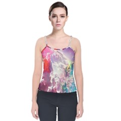 Clouds Multicolor Fantasy Art Skies Velvet Spaghetti Strap Top by Ket1n9