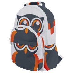 Owl Logo Rounded Multi Pocket Backpack by Ket1n9