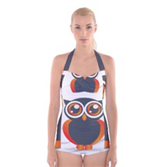 Owl Logo Boyleg Halter Swimsuit  by Ket1n9