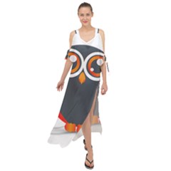 Owl Logo Maxi Chiffon Cover Up Dress