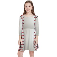 Baseball Kids  Quarter Sleeve Skater Dress by Ket1n9