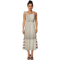 Baseball Tie-strap Tiered Midi Chiffon Dress by Ket1n9