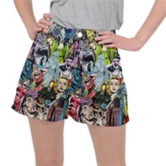 Vintage Horror Collage Pattern Women s Ripstop Shorts