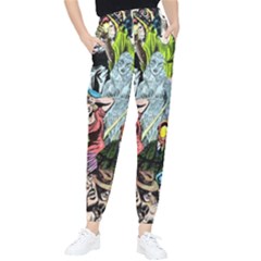 Vintage Horror Collage Pattern Women s Tapered Pants by Ket1n9