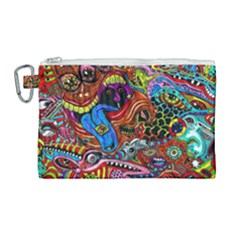 Art Color Dark Detail Monsters Psychedelic Canvas Cosmetic Bag (large) by Ket1n9